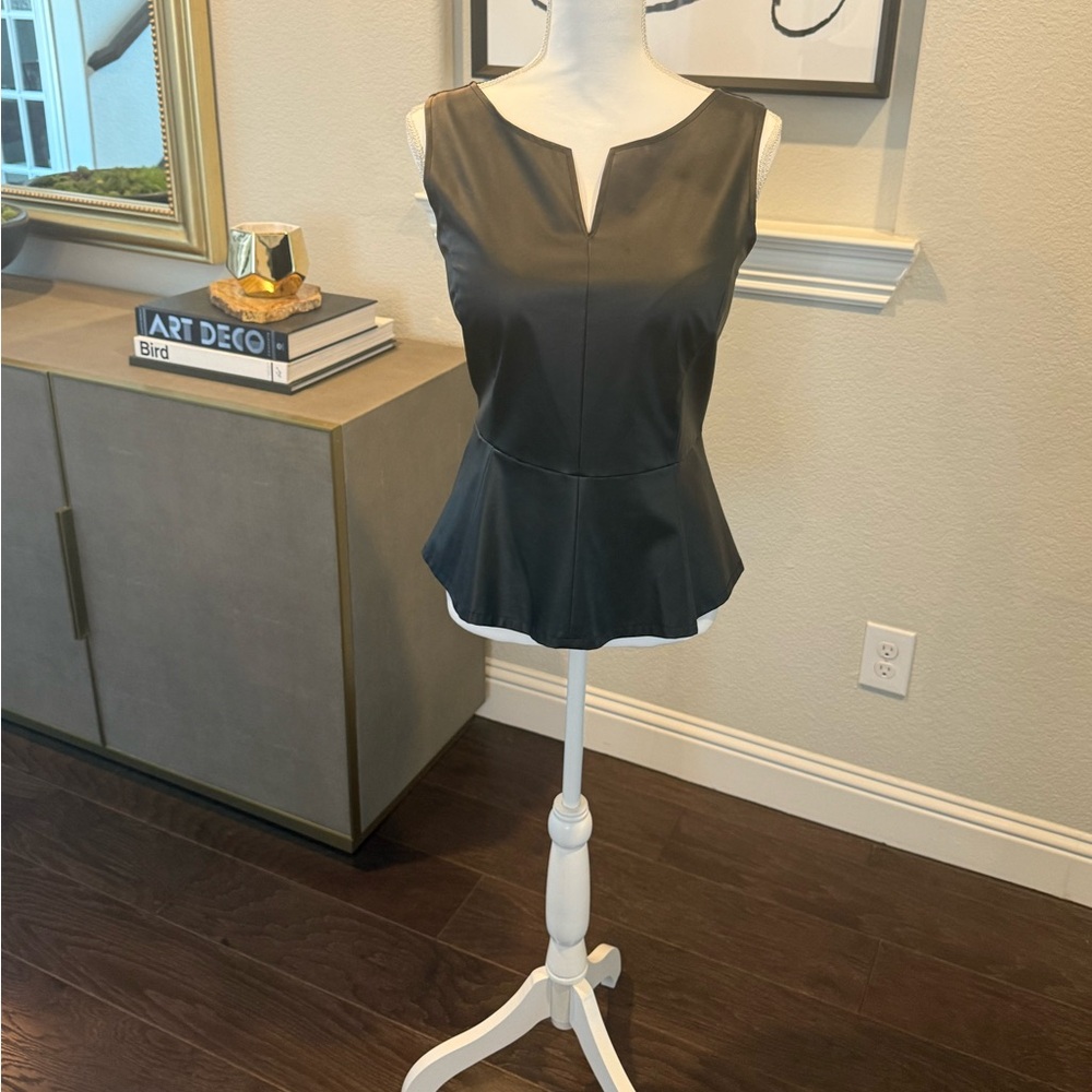 Chelsea & Violet Black Peplum Tank Top